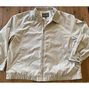 Men's XL Croft & Barrow Windbreaker Light Jacket Golf Boating Tan Beige Full Zip